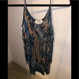 Tie Dye fringe mini dress
